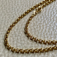 Excellent! Vintage Austrian Pea Link Chain Necklace in 18k Gold - 36 inch length