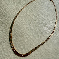 Luxurious Vintage Swedish 18k gold pressed curb link necklace, graduated width - 16.8 inch length