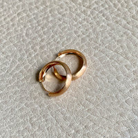 Classic matte finish 18k solid gold hoop earrings - 0.6 inch diameter
