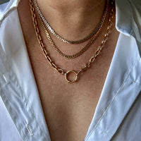1923-1965 Swedish 18k gold pressed curb link necklace, graduated width - 17.3 inch length