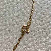 18k Gold Vintage Skinny Elongated Biker Link Chain Necklace - 22.5 inch length