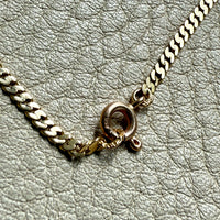 Scandinavian Vintage Pressed Curb Link 18k Gold Necklace - 17.5 inch length