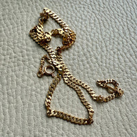 1923-1965 Swedish 18k gold pressed curb link necklace, graduated width - 17.3 inch length