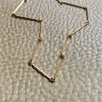 Dainty gold bar link necklace - 18k gold - 20.4 inch length - Swedish vintage 1954