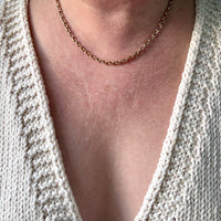 Chunky Vintage Danish 14k Gold Biker Link Chain Necklace – 17.7 Inch Length