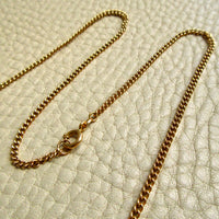 Forever curb link necklace - Vintage Swedish 18k gold chain - Excellent long 24 inch length