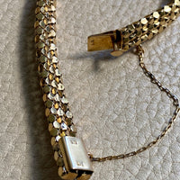 Honeycomb link triple strand bracelet - 18k gold - 7 inch length