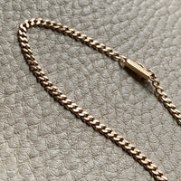 Vintage 18k gold skinny curb bracelet - 8 inch length