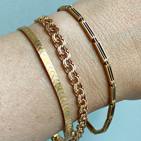 Vintage 1963 Double link solid 18k gold bracelet - 7.7 inch length