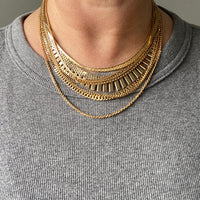 RADIANT! 14k Gold Cleopatra Link Necklace - Vintage Danish - 17 inch length