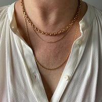 AMAZING 18k gold biker link necklace! - made in Köping, Sweden - 17 inch length