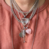 Large Crystal Quartz Point Pendant in Sterling Silver – 2.9 Inch length