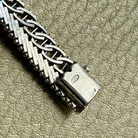 Silver Handmade Crosshatch Link Necklace - 17.1 inch length