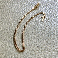Vintage 18k gold curb bracelet - 7.2 inch length