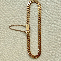 1930 Swedish Vintage Gold Curb Link Bracelet 18k Gold – 8 Inch Length