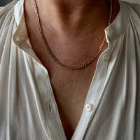 25 gram 18k Gold Chubby Round Curb Link Chain Necklace - Swedish Vintage - 19.5 inch length
