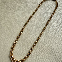 Vintage Chubby Graduated Rolo Link Necklace 18k Gold – 18.25 Inch Length
