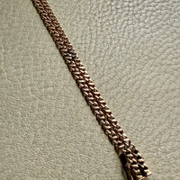 Midcentury era 18k gold Curb Link - Double strand bracelet - 7.6 inch length