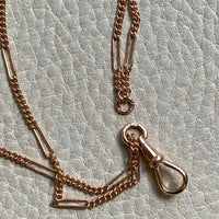 Swedish Antique Longuard Chain as Double Length Necklace in 18k gold - 21 inch length