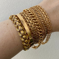 Solid 18k gold silky x-link bracelet, vintage 1970 Swedish