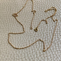 18k Gold Vintage Skinny Biker Link Chain Necklace - 25 inch length