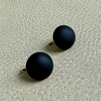 Excellent! 18k Gold set with Black Jet Vintage early 20th Century era Dome Earrings