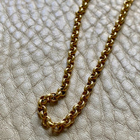 Excellent! Vintage Austrian Pea Link Chain Necklace in 18k Gold - 36 inch length