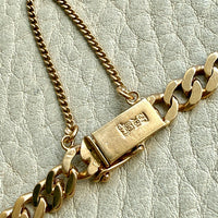 1930 Swedish Vintage Gold Curb Link Bracelet 18k Gold – 8 Inch Length