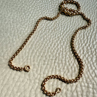 1950s era Vintage Graduated Width Rolo Link Necklace in 18k Gold - 17.75 inch length