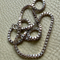 Chunky Vintage Box Chain Necklace in 835 Silver – 23.75 Inch Length