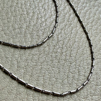 Early 1900s Antique PLATINUM Link Longuard Chain Necklace with Dog Clip - 31-62 inch length
