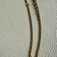 1950s era Vintage Graduated Width Rolo Link Necklace in 18k Gold - 17.75 inch length