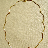 Vintage Swedish Scalloped Link Necklace Choker 18k Gold – 15.5 Inch Length