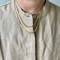1954 Swedish Vintage 18k gold pressed curb link necklace - 18.7 inch length