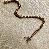 Italian vintage - Dense round curb link bracelet in 18k yellow gold - 7.25 inch length