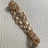 1961 X-link variation 18k gold bracelet - Vintage Swedish - 7 inch length
