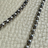 Silver Rolo Link Necklace Graduated Width - 16.8 inch length