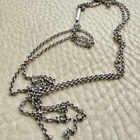 Antique Double Rolo Link Necklace with Barrel Clasp - 18.8 inch length