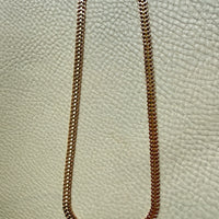 Vintage Swedish Wide Herringbone Link Necklace 18k Gold – 20 Inch Length