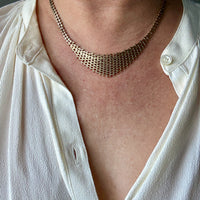 Supple Snakey Brick Link Necklace in 14k gold - Midcentury era Danish - 17.3 inch length