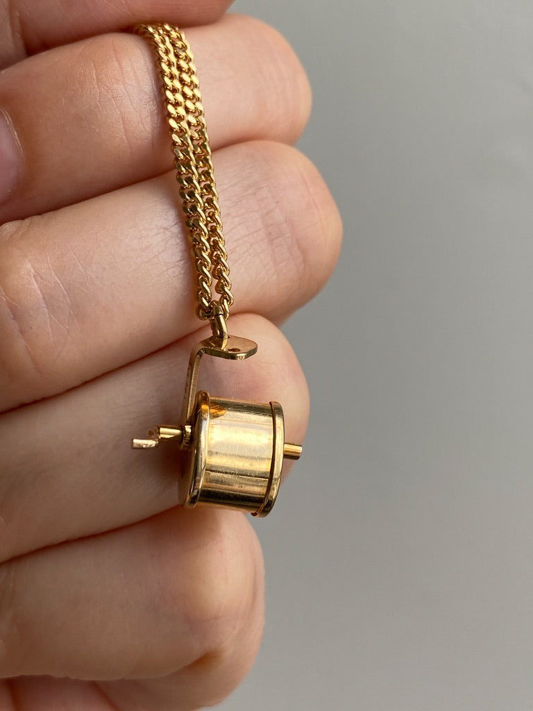 Vintage 14k gold articulated pencil sharpener - charm or pendant penelopepenelope Vintage 14k gold articulated pencil sharpener - charm or pendant penelopepenelope