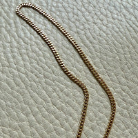 Danish Vintage 14k Gold Curb Link Chain Necklace - Excellent long length 23.75 inch length