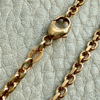 Vintage Italian 3mm Solid Biker Link Chain Necklace 18k Gold – 19.75 Inch Length