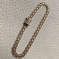 Vintage 18k gold slim x-link bracelet - 7.25 inch length