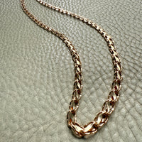1960 Swedish Vintage Tulip Link Necklace in Rosy 18k gold - 16.3 inch length