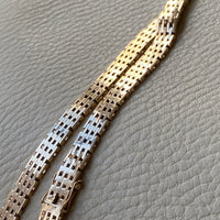 Luxurious and HEAVY solid gold brick link necklace - Danish 1960s vintage - 17 inch length