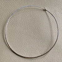 Contoured Hammer Textured Vintage Swedish Sterling Silver Neck Ring Choker - Signed Robbert - 16.2 inch interior circumference necklace