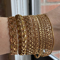 1963 Star link variation bracelet 18k gold - Swedish vintage - 7.5 inch length
