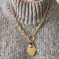 18k Gold Antique Biker Link Watch Chain Necklace Extender or Bracelet with Large Bolt Clasp - 11.2 inch length