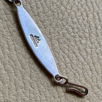 1950s Danish Modernist Almond and Crescent Moon Link Necklace in Sterling Silver by Arne Johansen- Adjustable length 15.6-17.5 inches